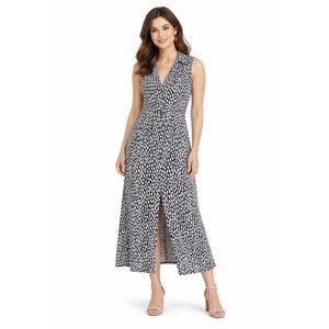 NWOT Medium Petite‎ TALBOTS Black And White Dotted Maxi Dress